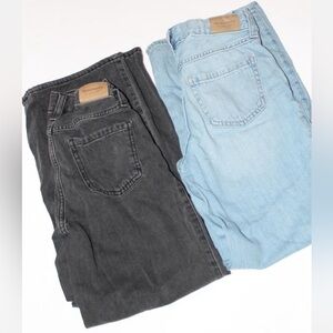 abercrombie kids high rise ultra wide leg jeans  — Light Blue & Washed Black